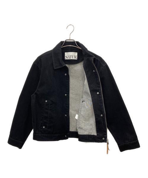 SATUR（セター）SATUR (セター) デニムジャケット ブラック サイズ:Mの古着・服飾アイテム