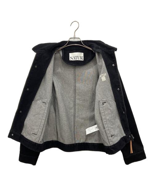 SATUR（セター）SATUR (セター) デニムジャケット ブラック サイズ:Mの古着・服飾アイテム