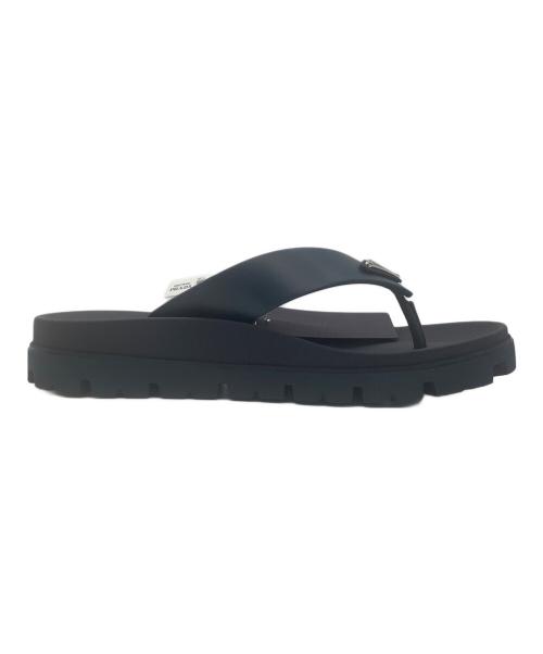 PRADA（プラダ）PRADA (プラダ) ラバートングサンダル ネイビー サイズ:SIZE 7 1/2の古着・服飾アイテム