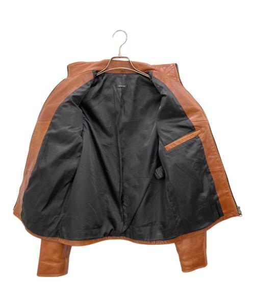 SCHAFFEN（シャッフェン）SCHAFFEN (シャッフェン) レザージャケット ブラウン サイズ:SIZE 2の古着・服飾アイテム
