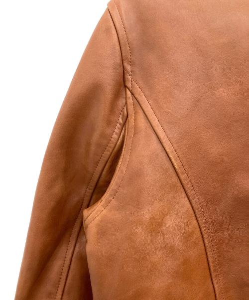 SCHAFFEN（シャッフェン）SCHAFFEN (シャッフェン) レザージャケット ブラウン サイズ:SIZE 2の古着・服飾アイテム