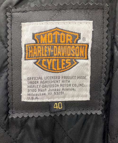 HARLEY-DAVIDSON（ハーレーダビッドソン）HARLEY-DAVIDSON (ハーレーダビッドソン) ダブルライダースレザージャケット ブラック サイズ:40の古着・服飾アイテム