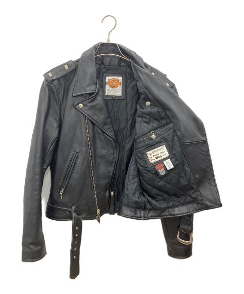 HARLEY-DAVIDSON（ハーレーダビッドソン）HARLEY-DAVIDSON (ハーレーダビッドソン) ダブルライダースレザージャケット ブラック サイズ:40の古着・服飾アイテム