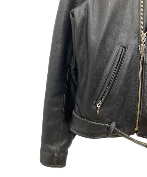 HARLEY-DAVIDSON（ハーレーダビッドソン）HARLEY-DAVIDSON (ハーレーダビッドソン) ダブルライダースレザージャケット ブラック サイズ:40の古着・服飾アイテム