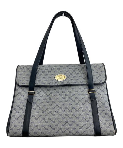 GUCCI（グッチ）GUCCI (グッチ) ハンドバッグ グレー×ネイビーの古着・服飾アイテム
