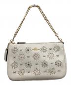 COACHコーチ）の古着「チェーンショルダーバッグ」｜ホワイト