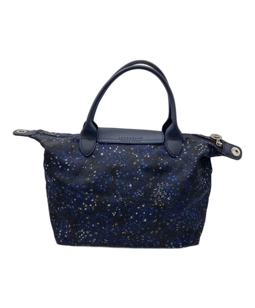 LONGCHAMP（ロンシャン）LONGCHAMP (ロンシャン) リプリアージュ フルール ブルー×ブラックの古着・服飾アイテム