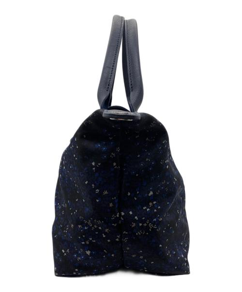 LONGCHAMP（ロンシャン）LONGCHAMP (ロンシャン) リプリアージュ フルール ブルー×ブラックの古着・服飾アイテム