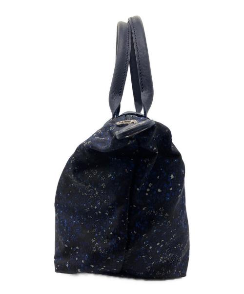LONGCHAMP（ロンシャン）LONGCHAMP (ロンシャン) リプリアージュ フルール ブルー×ブラックの古着・服飾アイテム