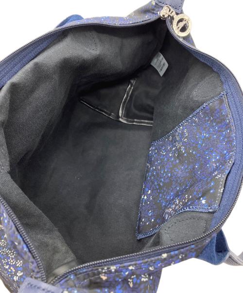 LONGCHAMP（ロンシャン）LONGCHAMP (ロンシャン) リプリアージュ フルール ブルー×ブラックの古着・服飾アイテム