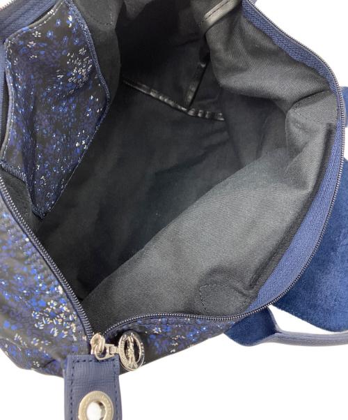 LONGCHAMP（ロンシャン）LONGCHAMP (ロンシャン) リプリアージュ フルール ブルー×ブラックの古着・服飾アイテム