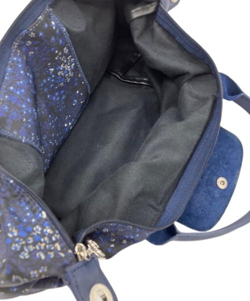 LONGCHAMP（ロンシャン）LONGCHAMP (ロンシャン) リプリアージュ フルール ブルー×ブラックの古着・服飾アイテム