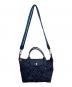 LONGCHAMP (ロンシャン) リプリアージュ フルール ブルー×ブラック：9000円