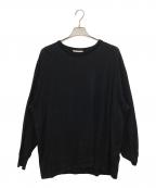 Graphpaperグラフペーパー）の古着「薄手ニット　Washable Wool Crew Neck Big Tee」｜ブラック
