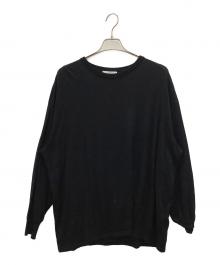 Graphpaper（グラフペーパー）の古着「薄手ニット　Washable Wool Crew Neck Big Tee」｜ブラック