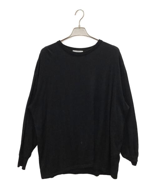 Graphpaper（グラフペーパー）Graphpaper (グラフペーパー) 薄手ニット　Washable Wool Crew Neck Big Tee ブラック サイズ: Freeの古着・服飾アイテム