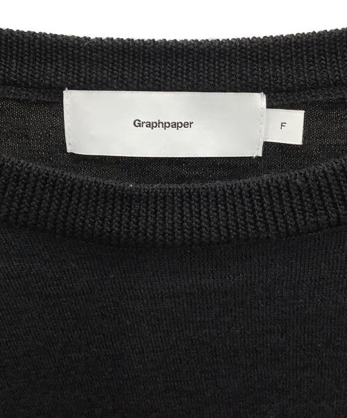 Graphpaper（グラフペーパー）Graphpaper (グラフペーパー) 薄手ニット　Washable Wool Crew Neck Big Tee ブラック サイズ: Freeの古着・服飾アイテム