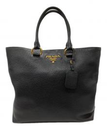 PRADA（プラダ）の古着「2WAYレザートートバッグ ヴィッテロダイノ1201」｜ブラック