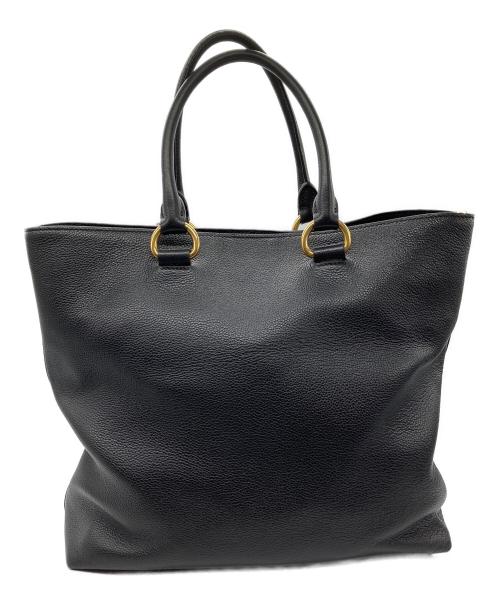 PRADA（プラダ）PRADA (プラダ) 2WAYレザートートバッグ ヴィッテロダイノ1201 ブラックの古着・服飾アイテム