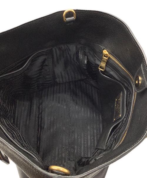 PRADA（プラダ）PRADA (プラダ) 2WAYレザートートバッグ ヴィッテロダイノ1201 ブラックの古着・服飾アイテム