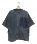 Schott×REMI RELIEFショット×レミレリーフ）の古着「半袖カーディガン　アンカットバウンド」｜グレー