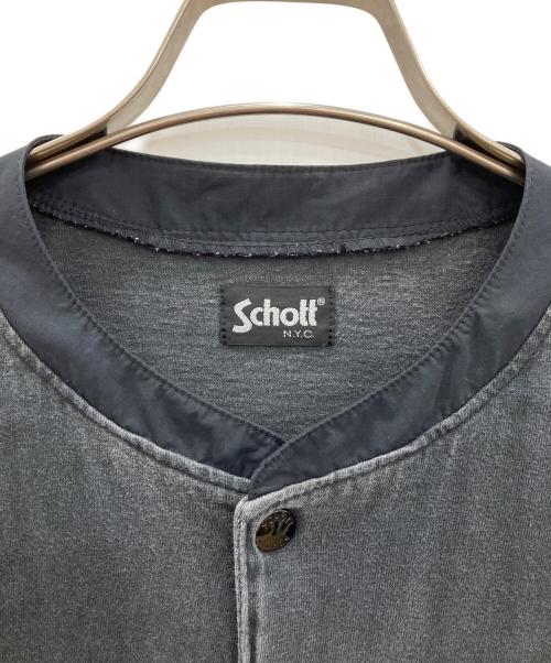 Schott（ショット）Schott (ショット) REMI RELIEF (レミレリーフ) 半袖カーディガン　アンカットバウンド グレー サイズ:Mの古着・服飾アイテム