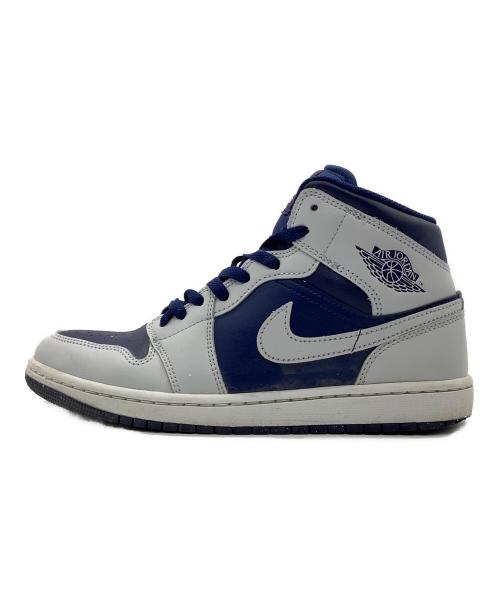 NIKE（ナイキ）NIKE (ナイキ) AIR JODAN 1 MID BLUE VOID ホワイト×ネイビー サイズ:26.5の古着・服飾アイテム