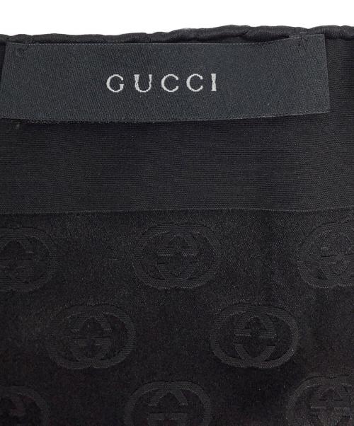 GUCCI（グッチ）GUCCI (グッチ) シルクスカーフ ブラックの古着・服飾アイテム