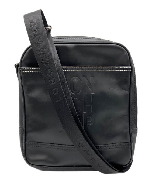 LONGCHAMP（ロンシャン）LONGCHAMP (ロンシャン) レザーショルダーバッグ ブラックの古着・服飾アイテム