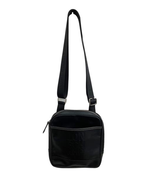 LONGCHAMP（ロンシャン）LONGCHAMP (ロンシャン) レザーショルダーバッグ ブラックの古着・服飾アイテム