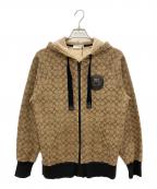 COACHコーチ）の古着「ジップパーカー　シグネチャー」｜ベージュ
