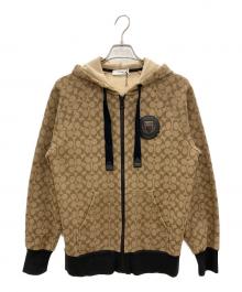 COACH（コーチ）の古着「ジップパーカー　シグネチャー」｜ベージュ