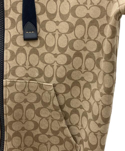 COACH（コーチ）COACH (コーチ) ジップパーカー　シグネチャー ベージュ サイズ:XSの古着・服飾アイテム