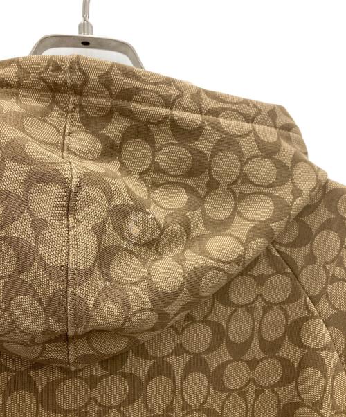 COACH（コーチ）COACH (コーチ) ジップパーカー　シグネチャー ベージュ サイズ:XSの古着・服飾アイテム