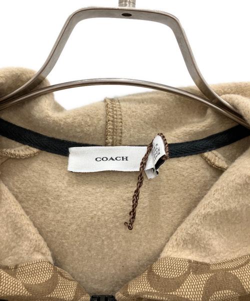 COACH（コーチ）COACH (コーチ) ジップパーカー　シグネチャー ベージュ サイズ:XSの古着・服飾アイテム