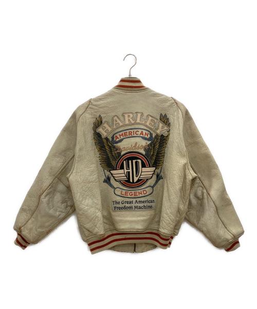 HARLEY-DAVIDSON（ハーレーダビッドソン）HARLEY-DAVIDSON (ハーレーダビッドソン) レザージャケット　イーグルタグ 90s 韓国製 ベージュ サイズ:Mの古着・服飾アイテム