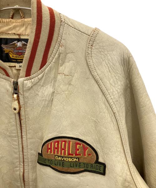 HARLEY-DAVIDSON（ハーレーダビッドソン）HARLEY-DAVIDSON (ハーレーダビッドソン) レザージャケット　イーグルタグ 90s 韓国製 ベージュ サイズ:Mの古着・服飾アイテム