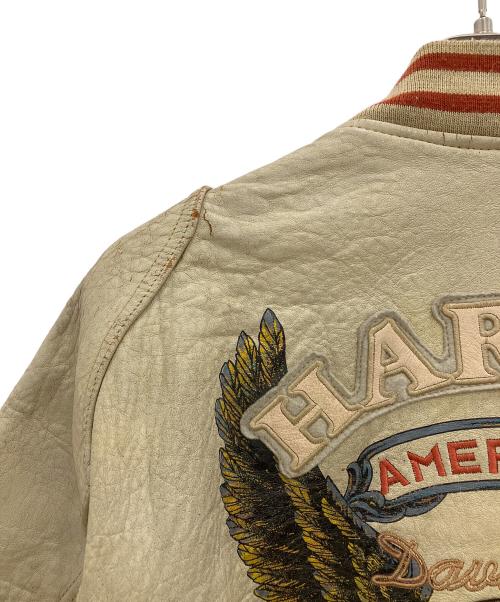 HARLEY-DAVIDSON（ハーレーダビッドソン）HARLEY-DAVIDSON (ハーレーダビッドソン) レザージャケット　イーグルタグ 90s 韓国製 ベージュ サイズ:Mの古着・服飾アイテム