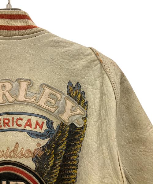 HARLEY-DAVIDSON（ハーレーダビッドソン）HARLEY-DAVIDSON (ハーレーダビッドソン) レザージャケット　イーグルタグ 90s 韓国製 ベージュ サイズ:Mの古着・服飾アイテム