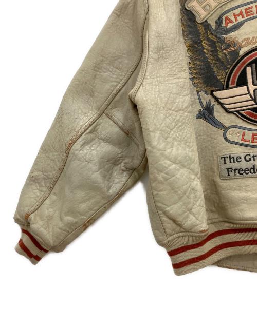 HARLEY-DAVIDSON（ハーレーダビッドソン）HARLEY-DAVIDSON (ハーレーダビッドソン) レザージャケット　イーグルタグ 90s 韓国製 ベージュ サイズ:Mの古着・服飾アイテム