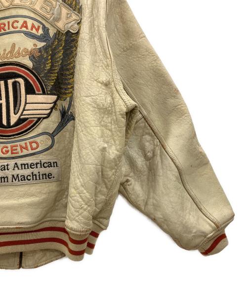 HARLEY-DAVIDSON（ハーレーダビッドソン）HARLEY-DAVIDSON (ハーレーダビッドソン) レザージャケット　イーグルタグ 90s 韓国製 ベージュ サイズ:Mの古着・服飾アイテム