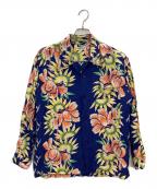 Sun Surfサンサーフ）の古着「長袖アロハシャツ　花柄」｜ネイビー