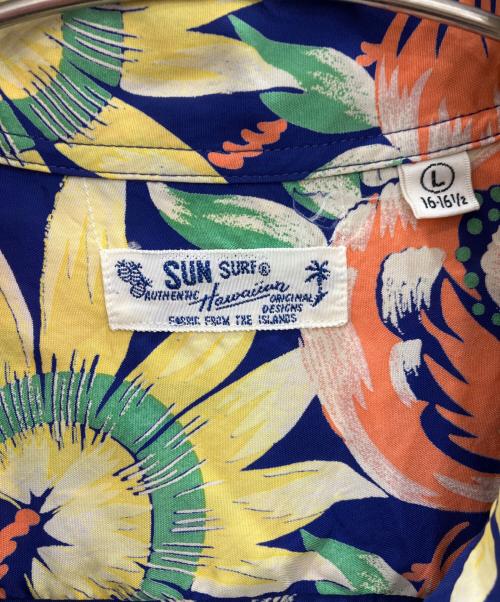 Sun Surf（サンサーフ）Sun Surf (サンサーフ) 長袖アロハシャツ　花柄 ネイビー サイズ:Ｌの古着・服飾アイテム
