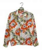 Sun Surfサンサーフ）の古着「長袖アロハシャツ」｜ホワイト