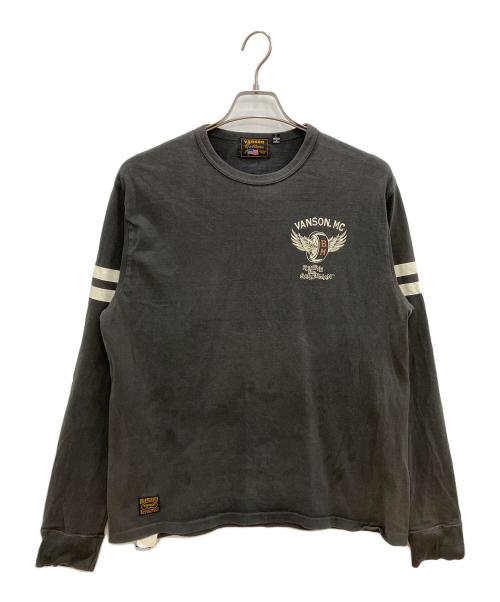 VANSON（バンソン）VANSON (バンソン) 長袖カットソー ブラック サイズ:Lの古着・服飾アイテム