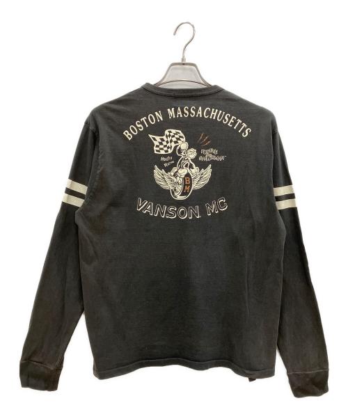VANSON（バンソン）VANSON (バンソン) 長袖カットソー ブラック サイズ:Lの古着・服飾アイテム