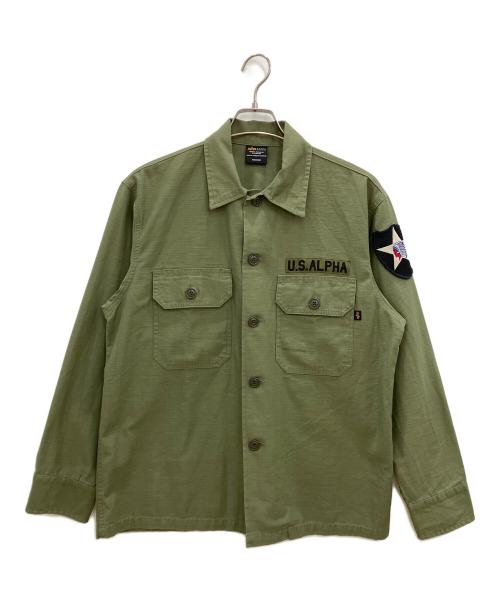 ALPHA（アルファ）ALPHA (アルファ) ミリタリーシャツ オリーブ サイズ:Ｍの古着・服飾アイテム