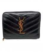 Saint Laurent Parisサンローランパリ）の古着「コンパクトジップアラウンドウォレット」｜ブラック