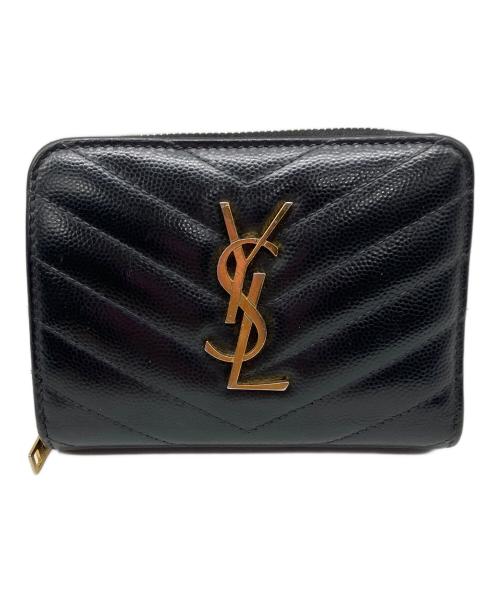 Saint Laurent Paris（サンローランパリ）Saint Laurent Paris (サンローランパリ) コンパクトジップアラウンドウォレット ブラックの古着・服飾アイテム