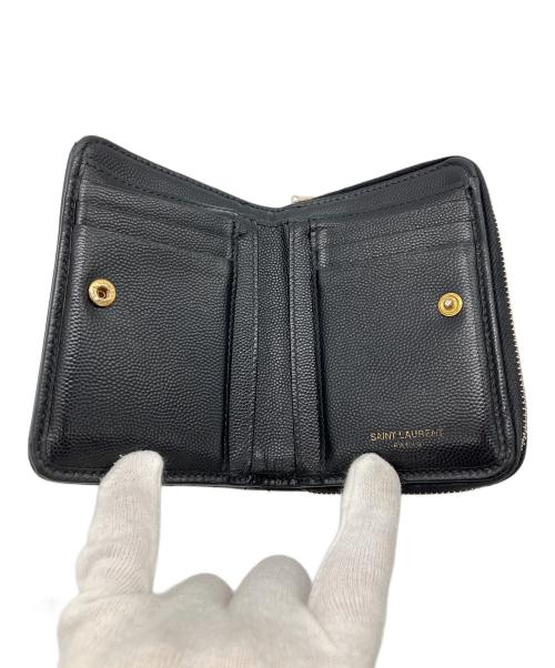 Saint Laurent Paris（サンローランパリ）Saint Laurent Paris (サンローランパリ) コンパクトジップアラウンドウォレット ブラックの古着・服飾アイテム